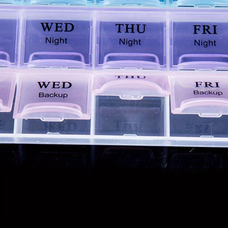 Organize Your Medications with This Portable, Large Capacity English Medicine Box - 28 Grids! Qme