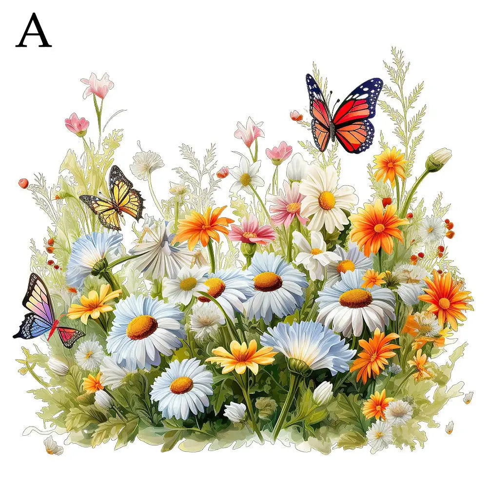 Wall Stickers Butterfly Flower Removable Wall Decal Self Adhesive Toilet Bathroom Refrigerator Sticker Living Room Bedroom Decor Qme A