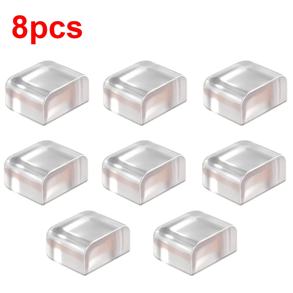 1-8pcs Thickened Silicone Door Stopper Clear Wall Guard Self Adhesive Rubber Bumper Pad For Door Knob Cabinet Furniture Corner Qme 8pcs