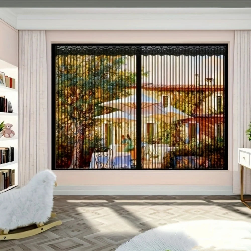 Summer Self-adhesive Window Screen Anti-Mosquito Prevent Flying Insects Invisible Mesh Curtains Removable Magnetic Screen Window Qme