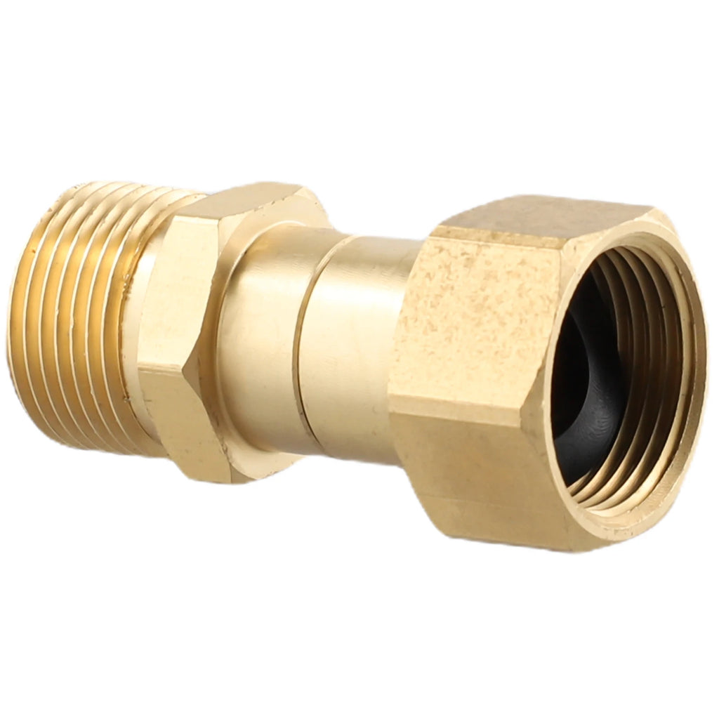 1x Brass High Pressure Washer Swivel Joint Fitting M22 14mm Thread Rotation Hose Pressure Washer Free Swivel Joint Replacement Qme