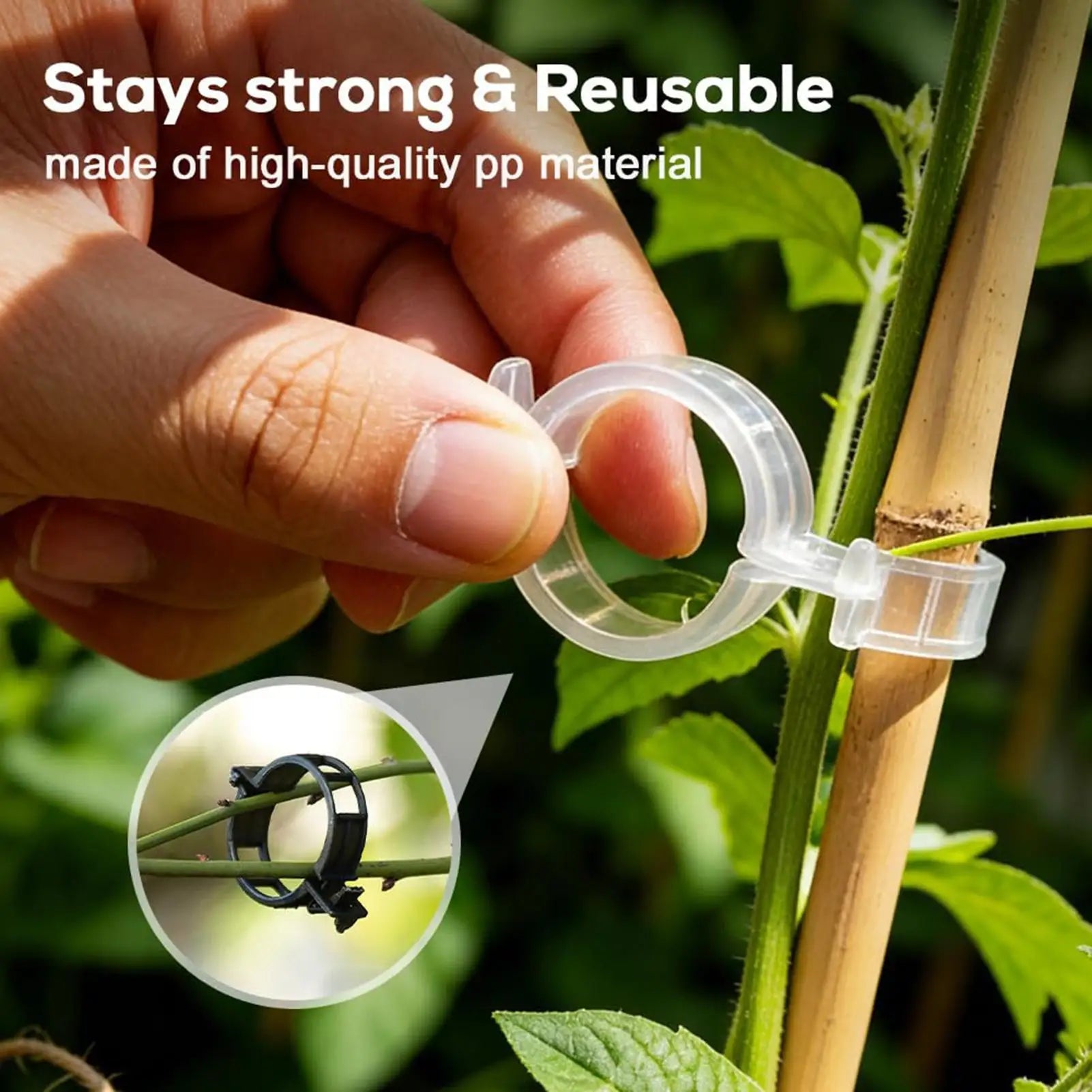 Tomato Plant Clips 100 Pieces Clamps Holder Support Secured Plant Clips for Vines for Garden Outdoor Indoor Gardening Balcony Qme