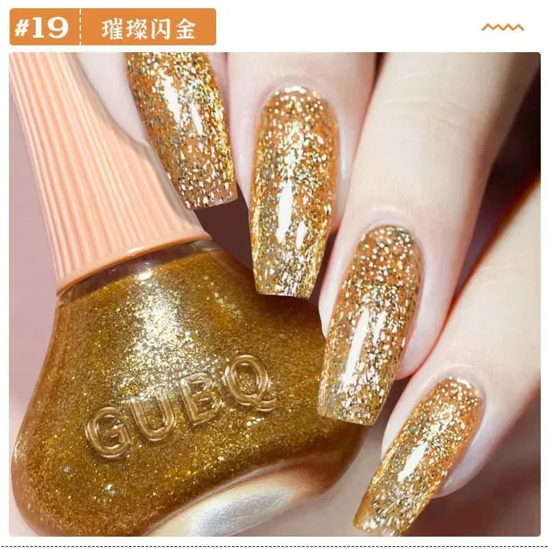 45 Colors Nail Polish Oil-based Nails Polish No-bake Quick Dry Non-tear Small Glitter Nail Gel Transparent Red Nail Art Qme 19