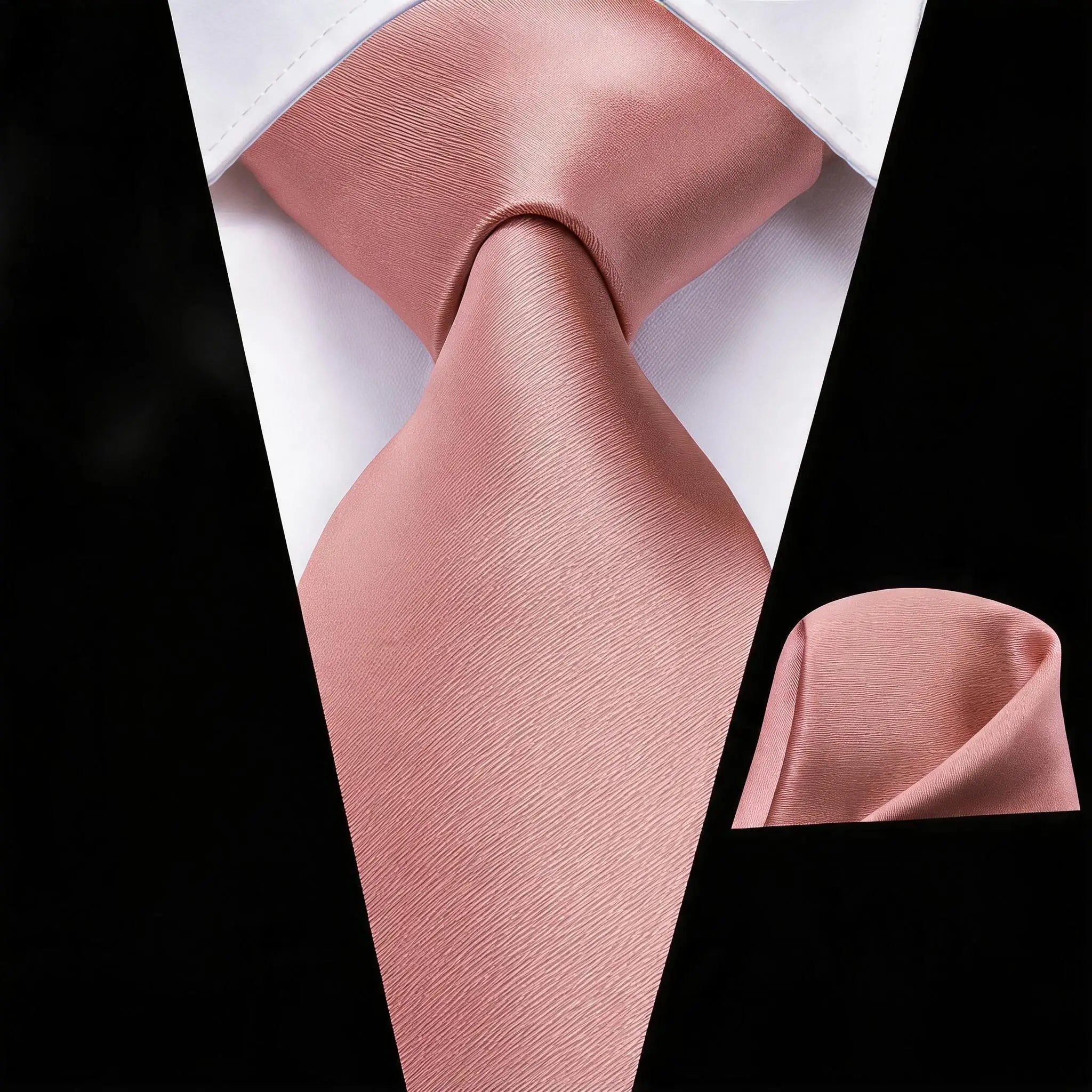 Men Solid Necktie Matching Pocket Square Two Pink Yellow Purple Green Qme DPTH-LDSN3265