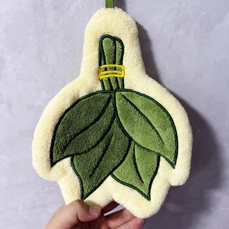 Drive Away Bad Luck Pomelo Leaves Hand Towel Quick Drying Soft Coral Fleece Hand Towel For Home Decor, Bathroom, And Kitchen Use Qme A2