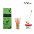 3 Japanese Matcha Tea Safe Bamboo Whisk Teaspoon Spoon Sets Indoor Qme B 3Pcs