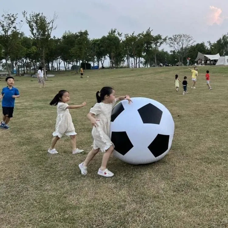 Inflatable Large Soccer Ball for Beach Outdoor School Play Parent-Child Game Eco-friendly Thickened PVC Colorful Ball Qme