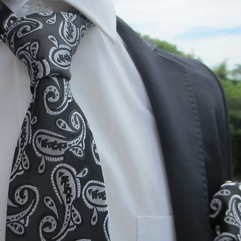 Fashion Men's Classic Paisley Ties Hanky Wedding Business Neckties Qme rt-8