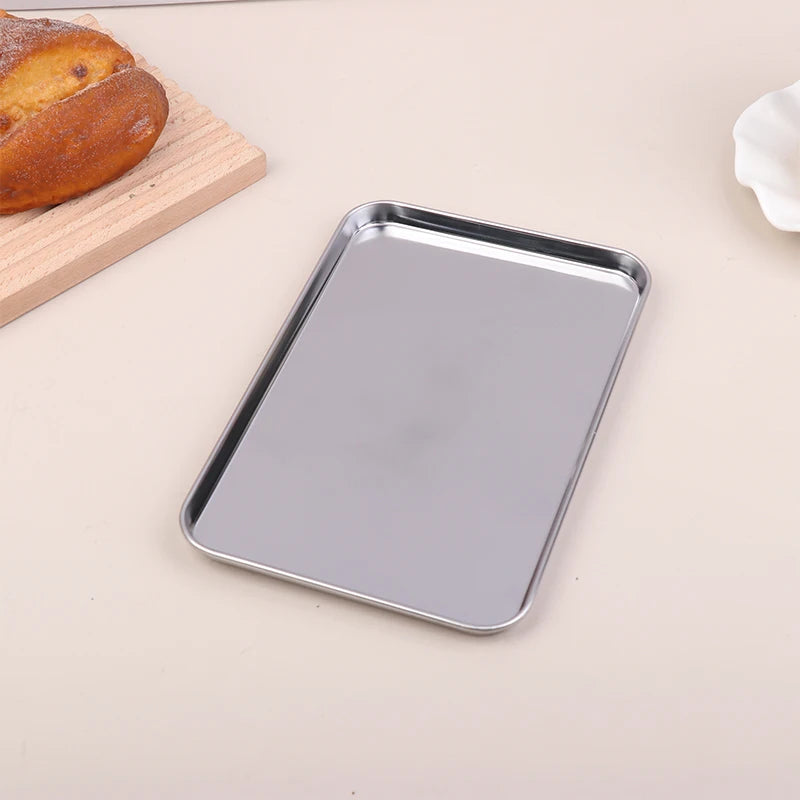 Dish Organizer Tray Home Decor Nordic Stainless Steel Rectangular Qme