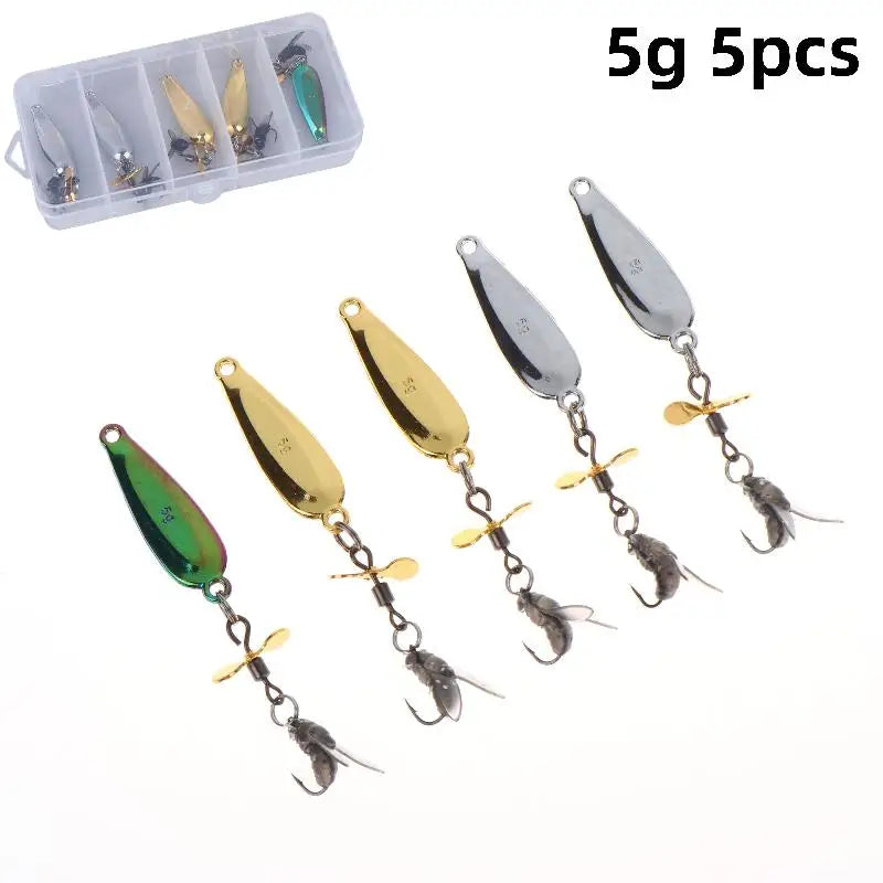 Fly Spinning Propeller Metal Sequins Soft Bait Micro Fishing Flies Qme A4