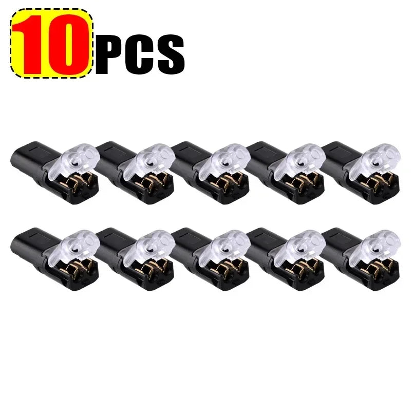 50/1Pcs Waterproof Fast Plug Double-Wire Plug-in Connector Car Electrical Cable Snap Connectors 2 Pin Way Strip Lights Terminal Qme 10pcs