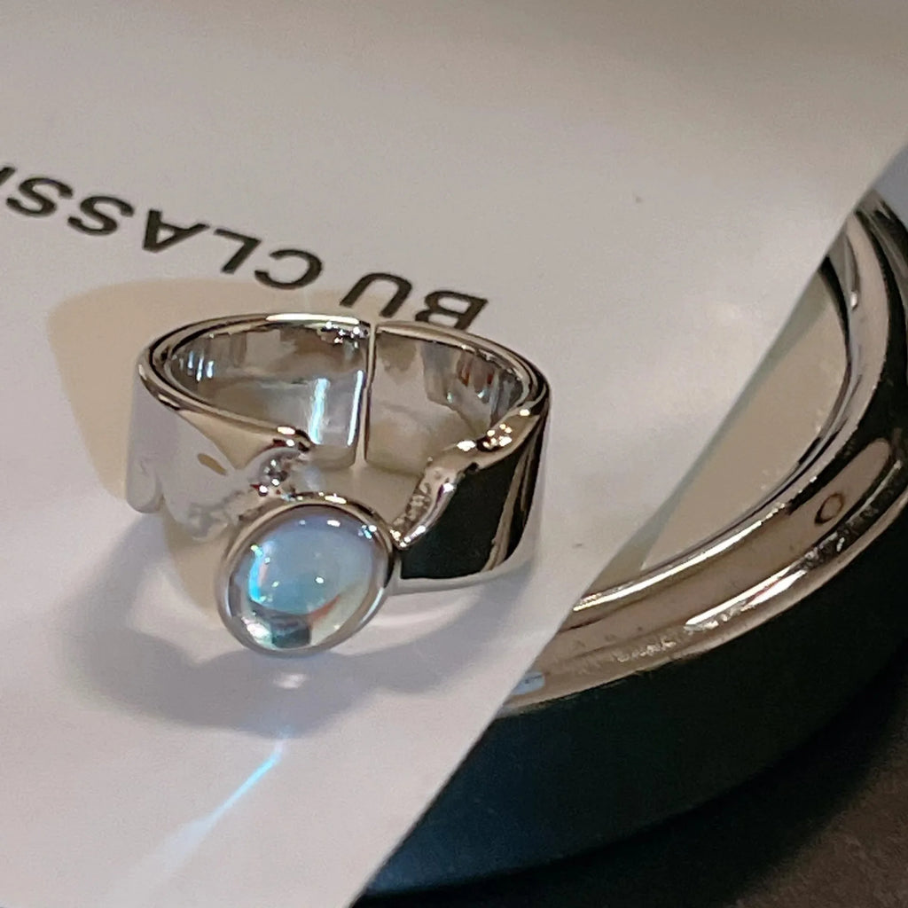 Kpop Europe America Aesthetic Irregular Design Gem Ring for Fashion Women Wedding Luxury Banquet Anniversary Vintage Jewelry Qme