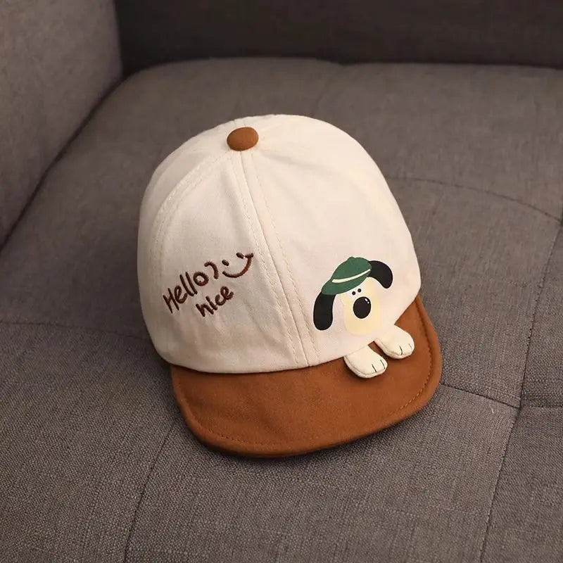 Spring Autumn Baby Baseball Cap Cute Korean Sunshade Hat Infants Qme Ivory