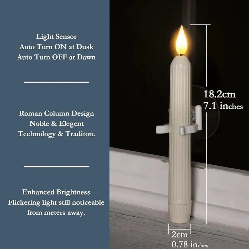 Candles Window LED Fake 7-inch Flameless Suction Lamp Sensor Indoor Qme