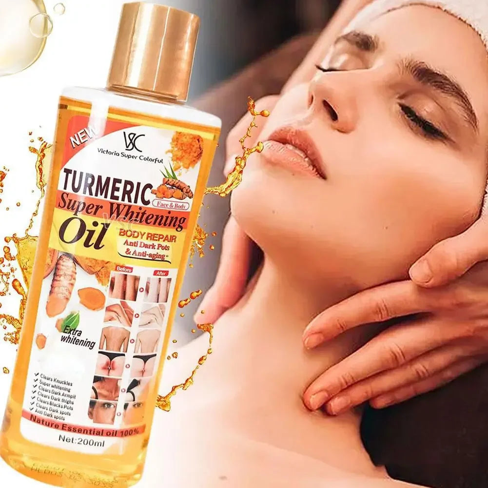 Turmeric Essential Oil Facial Body Massage oil Moisturizing Diffuser Aromatherapy Brightening Smoothing Body Face Skin Care 200m Qme