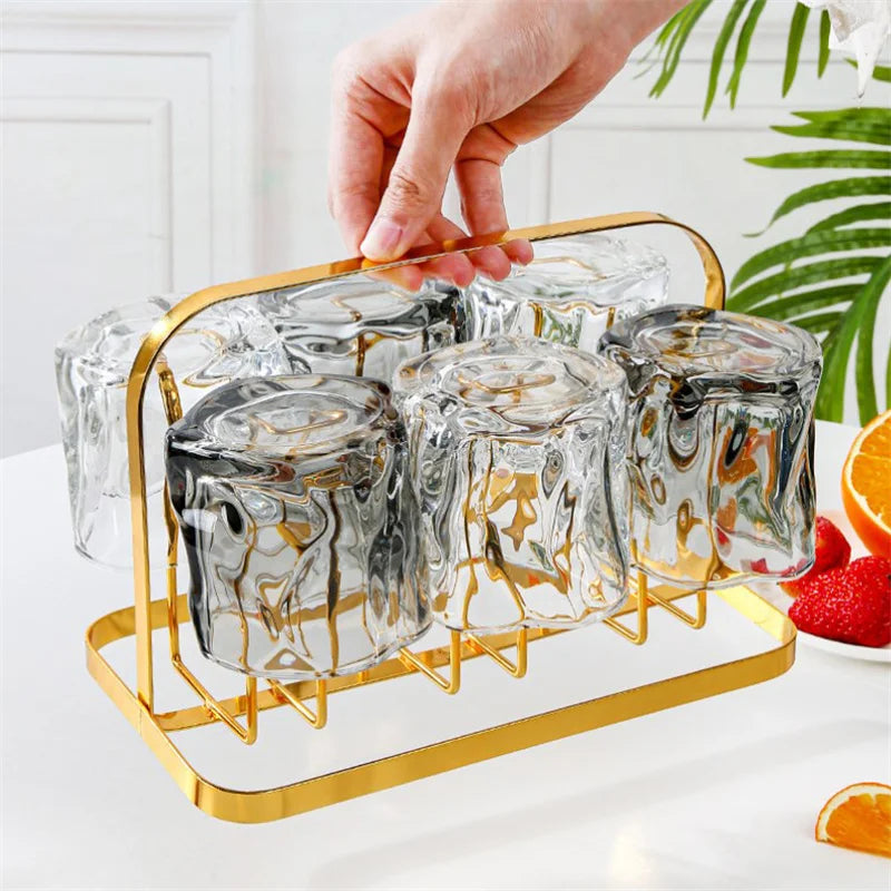 Glass Bottle Holder Coffee Mug Office Mugs Organizer Metal Cup Drying Qme