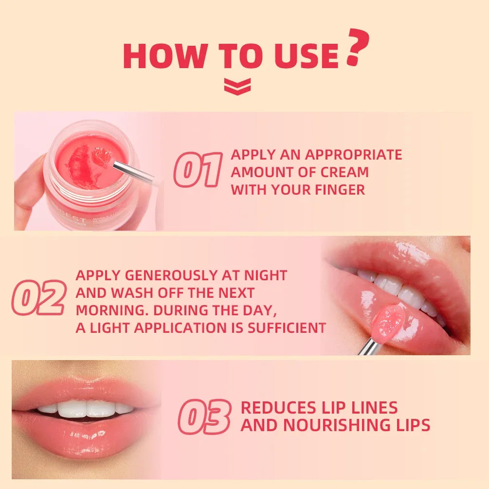 QIBEST Lip Balm Lightening Lip Sleeping Mask Gloss Oil Exfoliating Clean Moisturizer Makeup Beauty Skin Care Products Qme
