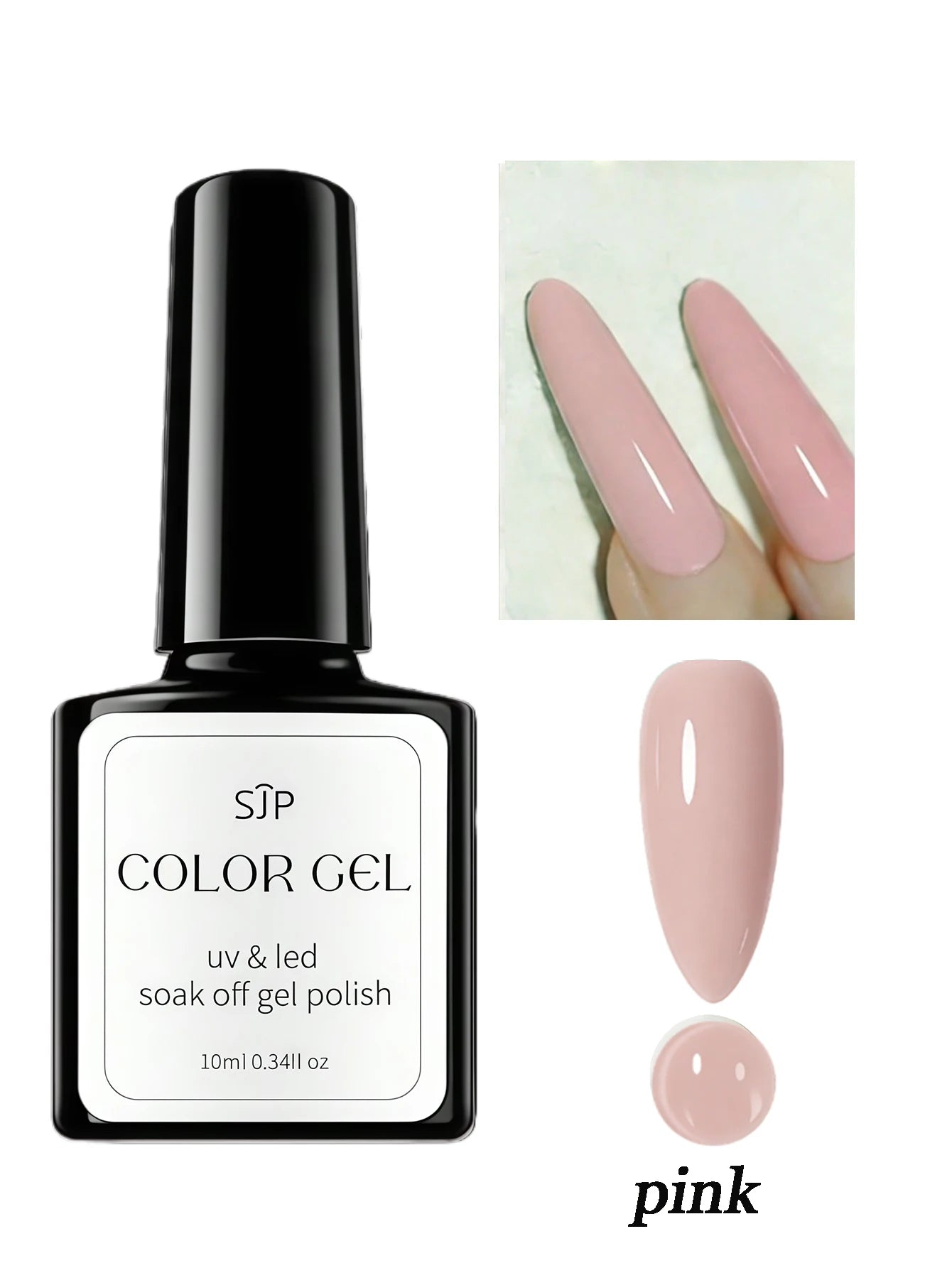1 5-piece Pink Nail Polish Semi-permanent UV Gel DIY Spring Summer Art Qme pink