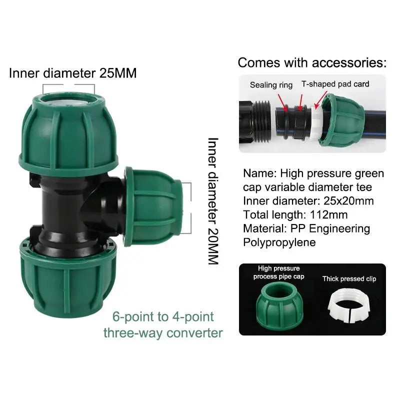 PE Pipe Fittings Quick Connectors Tap Water Pipes Heatless Joints Valves Direct Elbows Tees For Plumbing Irrigation DIY Repair Qme A13