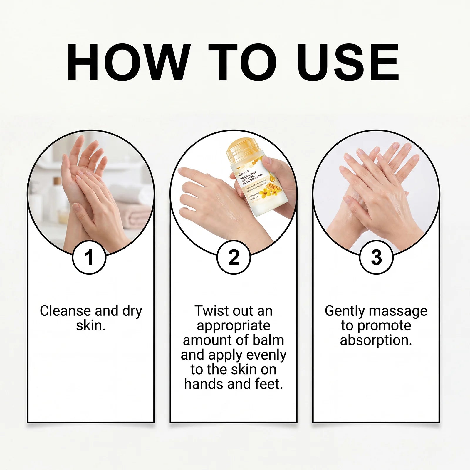Oceaura Manuka Honey Hand Foot Moisturizing Stick Dry Rough Skin Qme