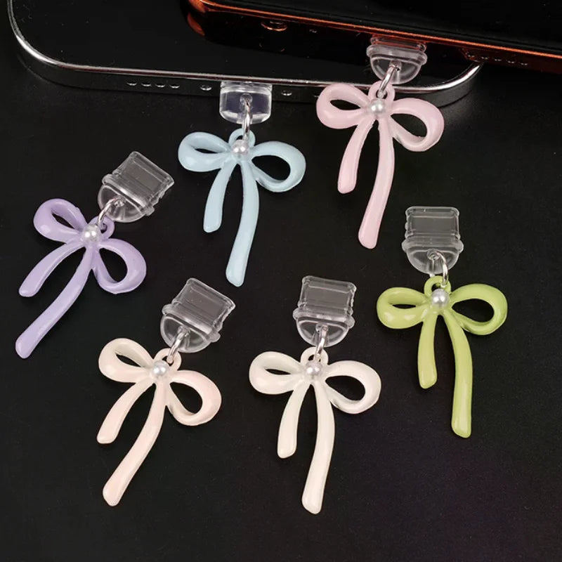 Contemporary Bow Design Type-c Phone Dust Plug Pendant Offers Qme