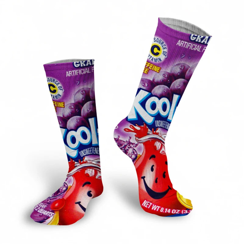 Fashionable Potato Chip Printed Socks Skateboard Youth Unisex Qme