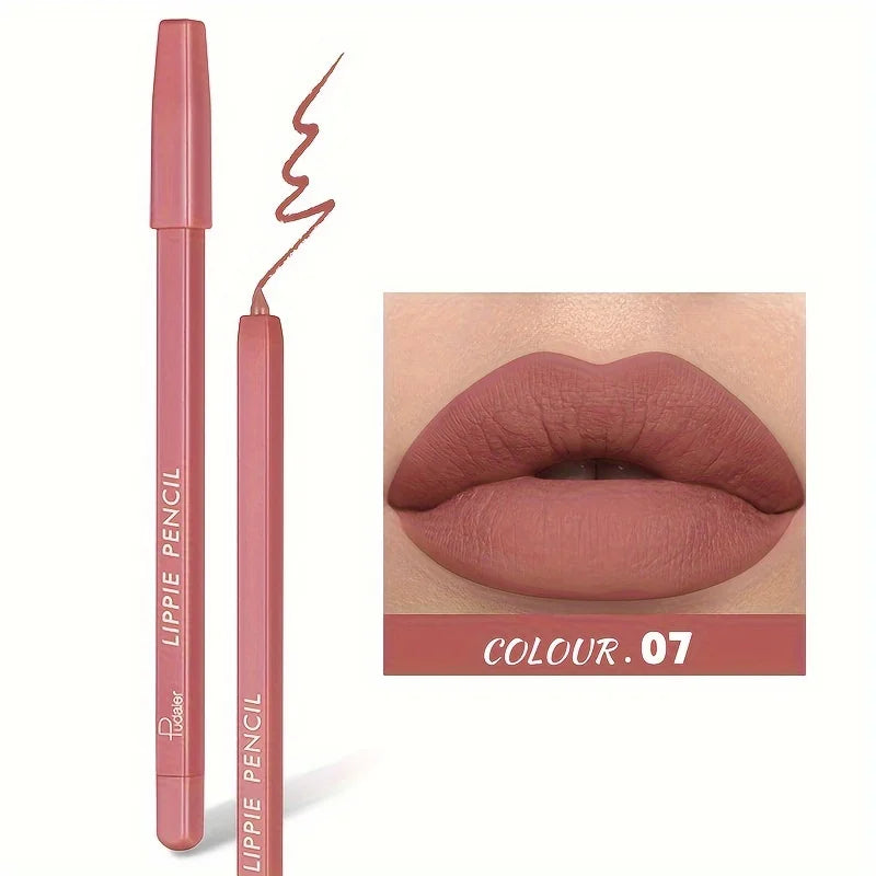 Matte Lip Liner Pen Pigment Waterproof Versatile Mixed Colors Qme 07