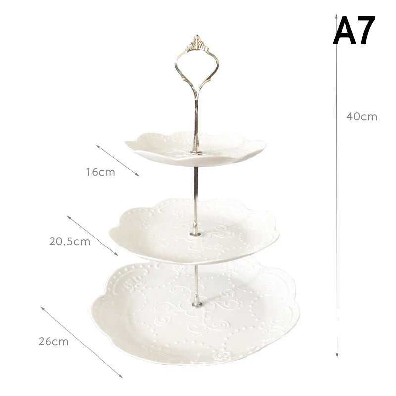 PPServing Stand Dessert Tower Sum Fruit Tray 2 3 Tier Tea Party Baby Qme A7