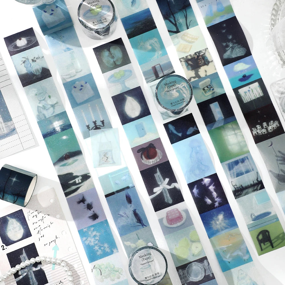 2m/Roll Beautiful scenery PET Tape Paper Journal Decorative Adhesive Masking Tape Scrapbooking Collage Diary Stationery stickers Qme
