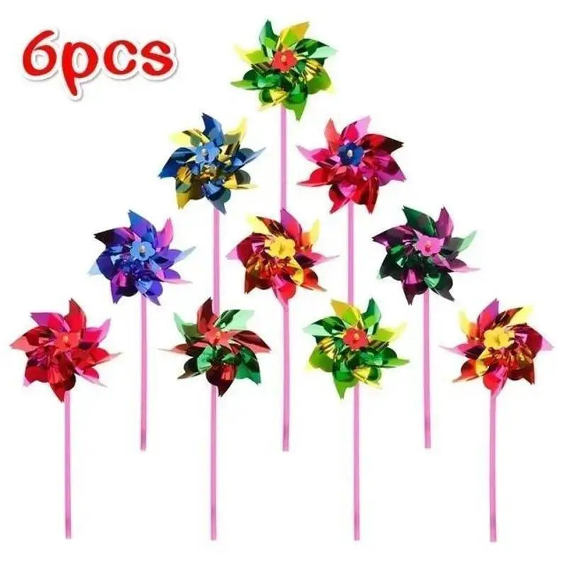 Plastic Windmill Pinwheel Wind Spinner Children Toys Garden Lawn Qme