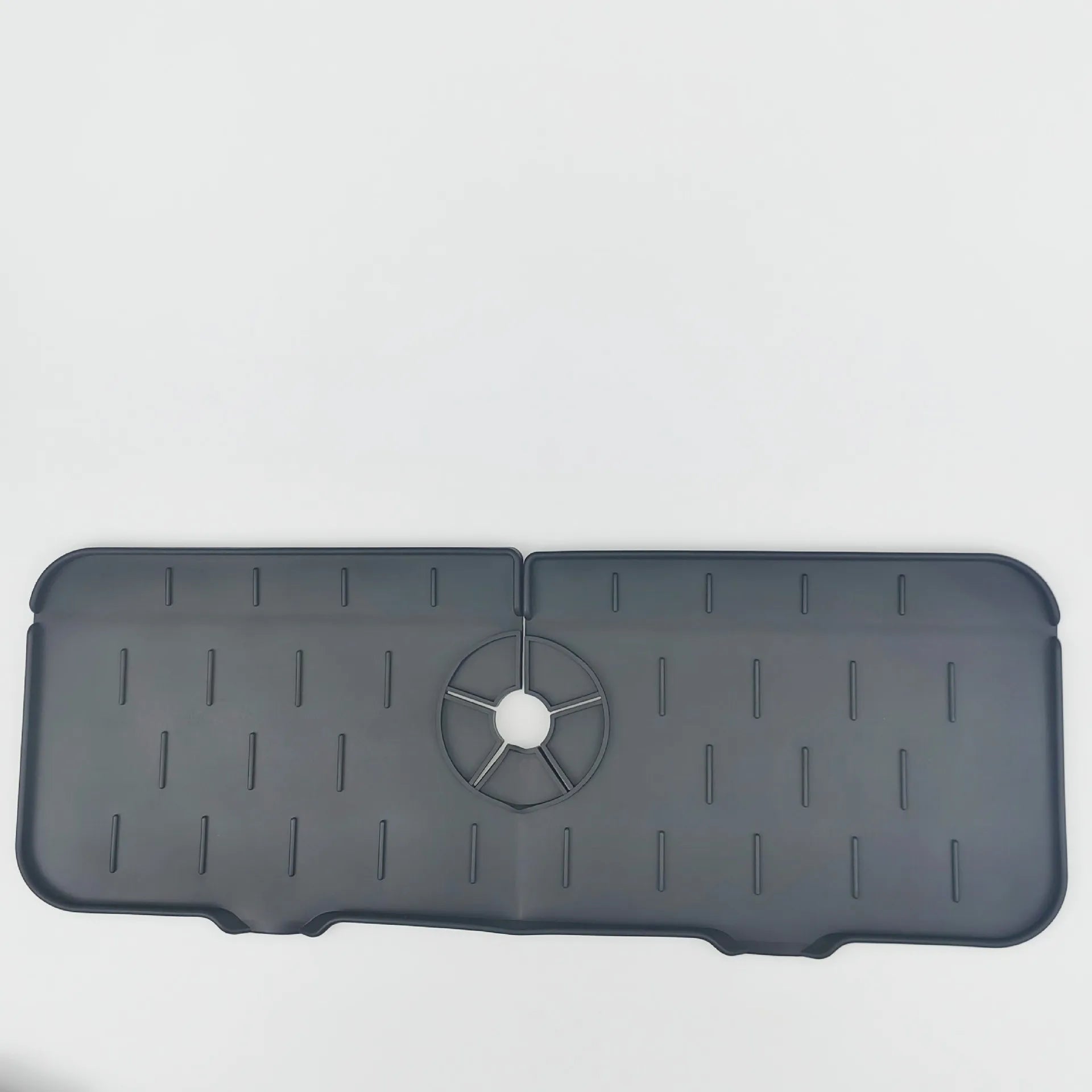 Kitchen Gadgets Silicone Faucet Absorbent Pad Shelf Sink Splash Catcher Countertop Protective Mat Bathroom Drain Mat Acceesories Qme dark gray 1pc