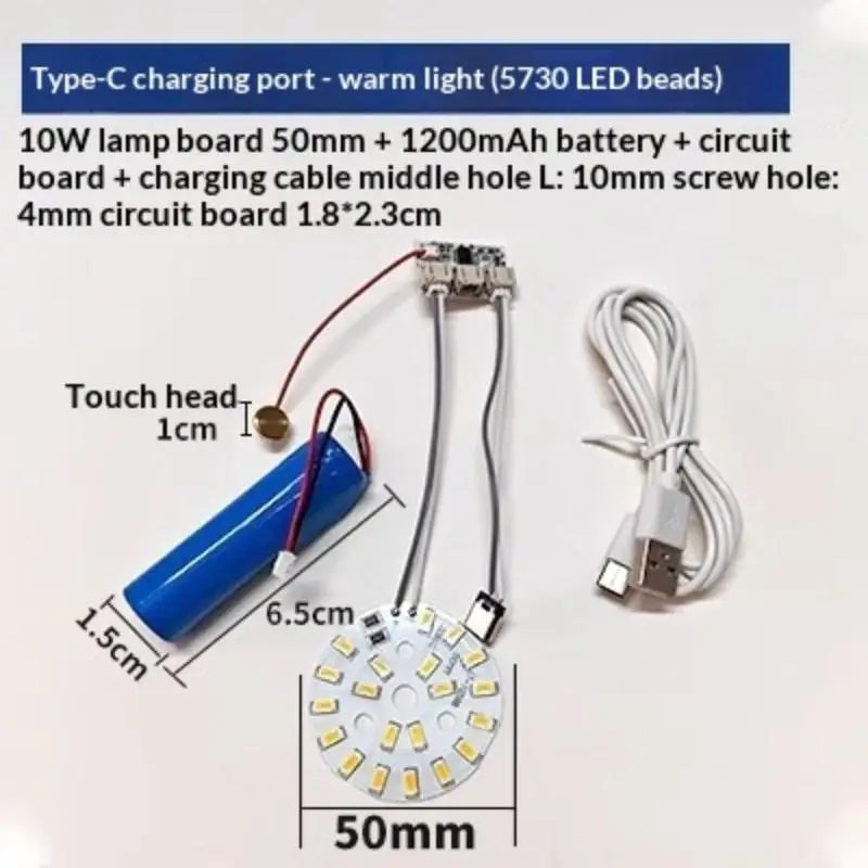 1 Set LED Light Panel Dimming Controller Remote Control 5V Light Source Three Color Change With ON/OFF Touch Switch Charge Typec Qme 10W Warm light