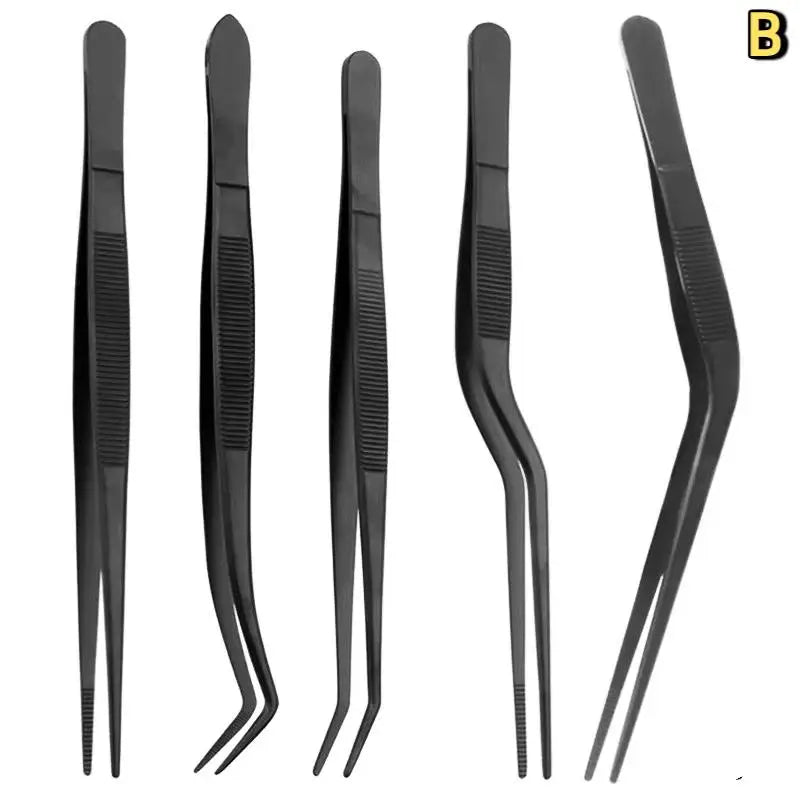 3 5 Kitchen Tongs Stainless Steel Culinary Plating Tweezers BBQ Food Qme B