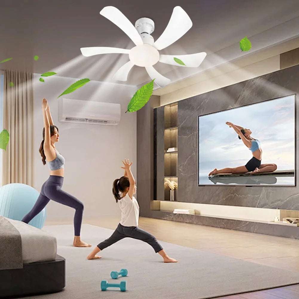 Modern Ceiling Fan with LED Light Remote Control Small Ceiling Fan with Lights Remote Control for Bedroom Kitchen Living Room Qme