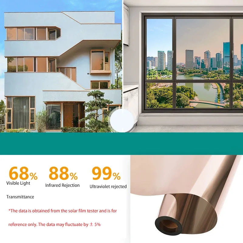 Privacy Protection Home Insulated Glass Film Windows Balcony Sunscreen Unidirectional Mirror Window Film Stickers Qme F 50x500cm