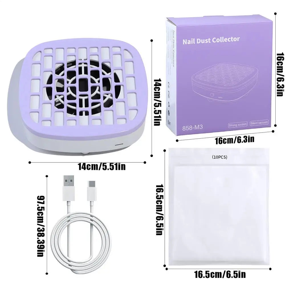 Nail Vacuum Dust Collector Low Noise Nail Fan Dust Collector Powerful Suction Cleaner Manicure Tools for Beginner Home Salon Qme 01 CN