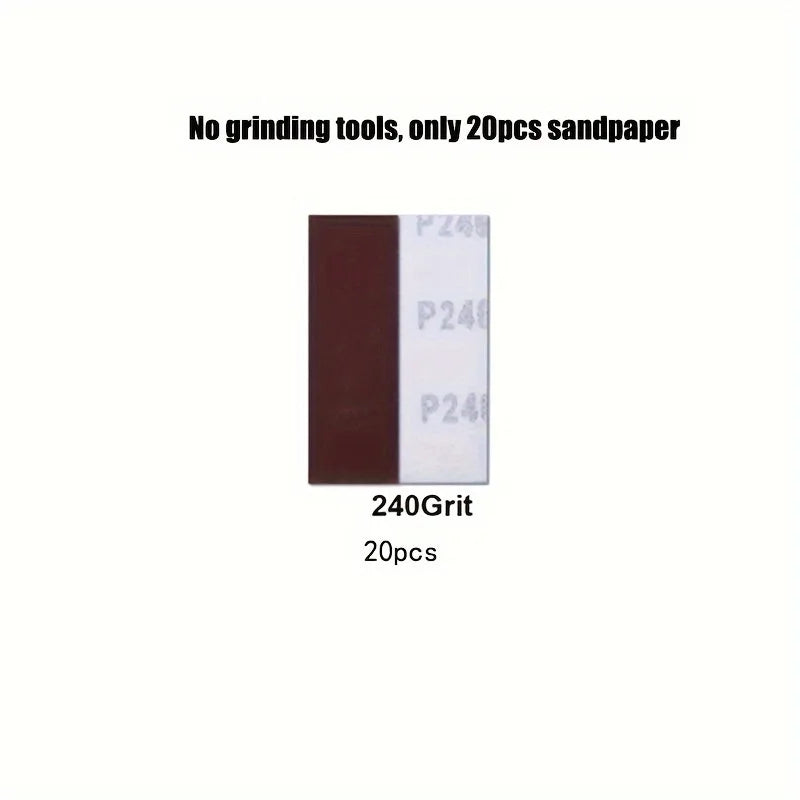 1/20/51PCS Micro Grinder Kit 3.5 X1 for Small Projects, Fine Handle Grinding Tool with Sandpaper 80 120 240 400 600 Grain Size Qme 20PCS 240Grit