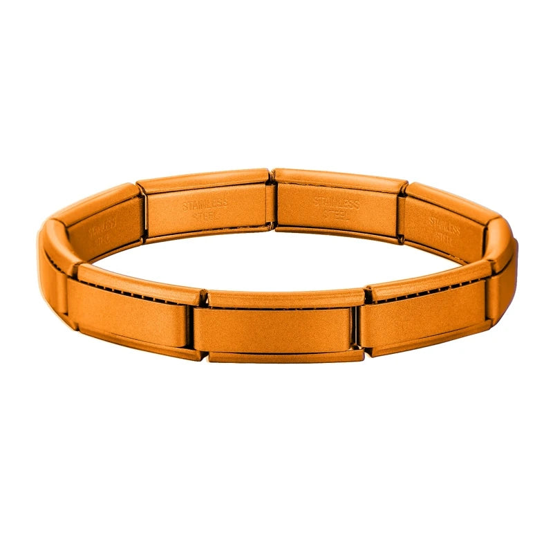 Premium Italian Charm Stainless Steel Bracelets For Women Men 20mm*9mm Width Elastic DIY Modular Bracelet Jewelry Gift Wholesale Qme Style 8