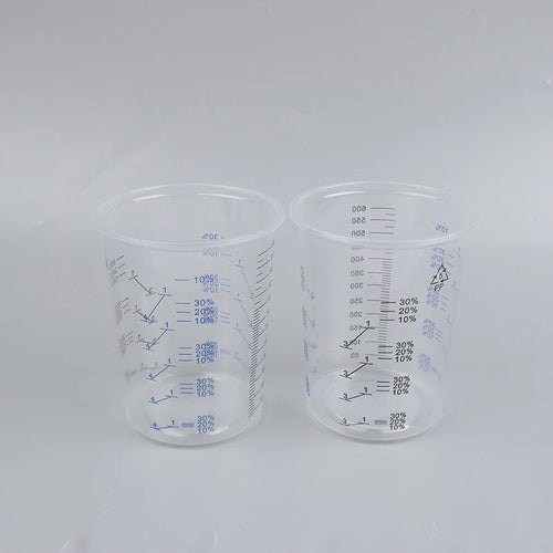 10/50pcs Paint Mixing Calibrated Cup Plastic Paint Mixing Cups 600ml Mixing Pots Qme