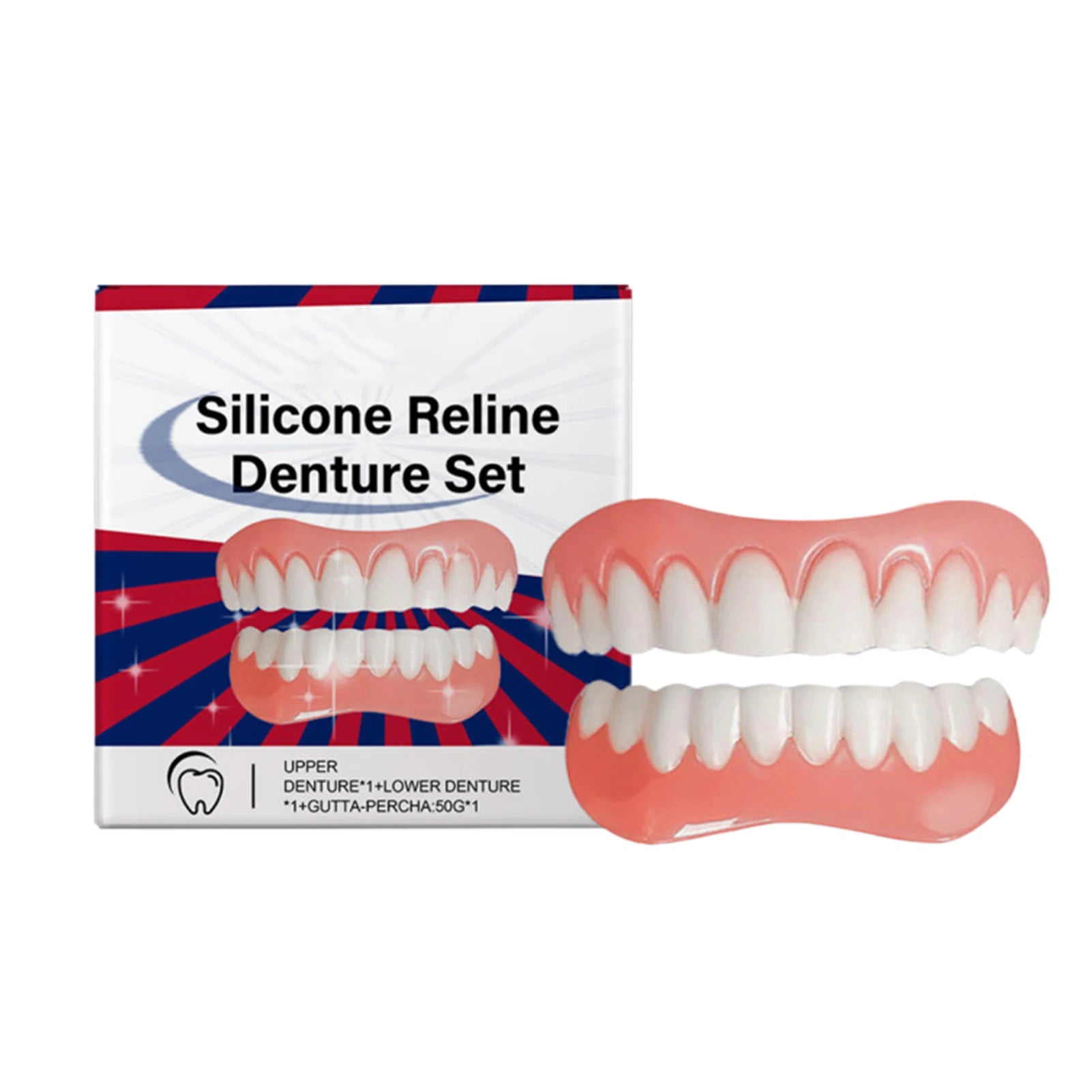 Silicone Denture False Teeth Upper Lower Veneers Liners Soft Men Qme B China Mainland