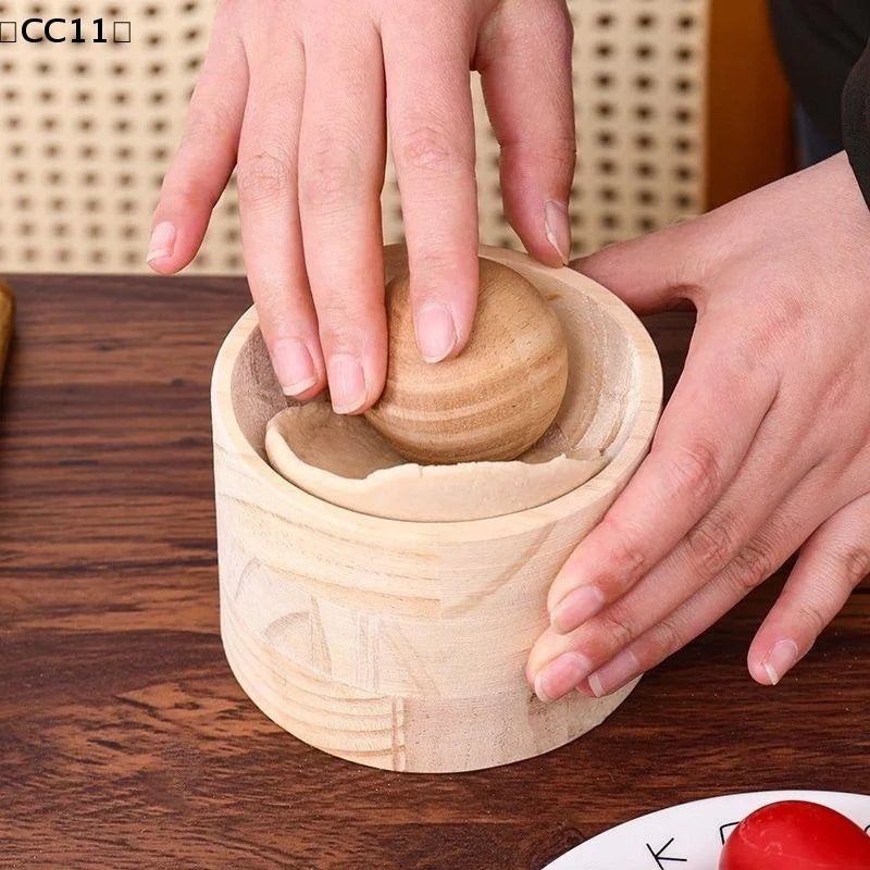 Wood Dumpling Maker Press Tool Mold Ball Manual Dough Skin Presser Qme