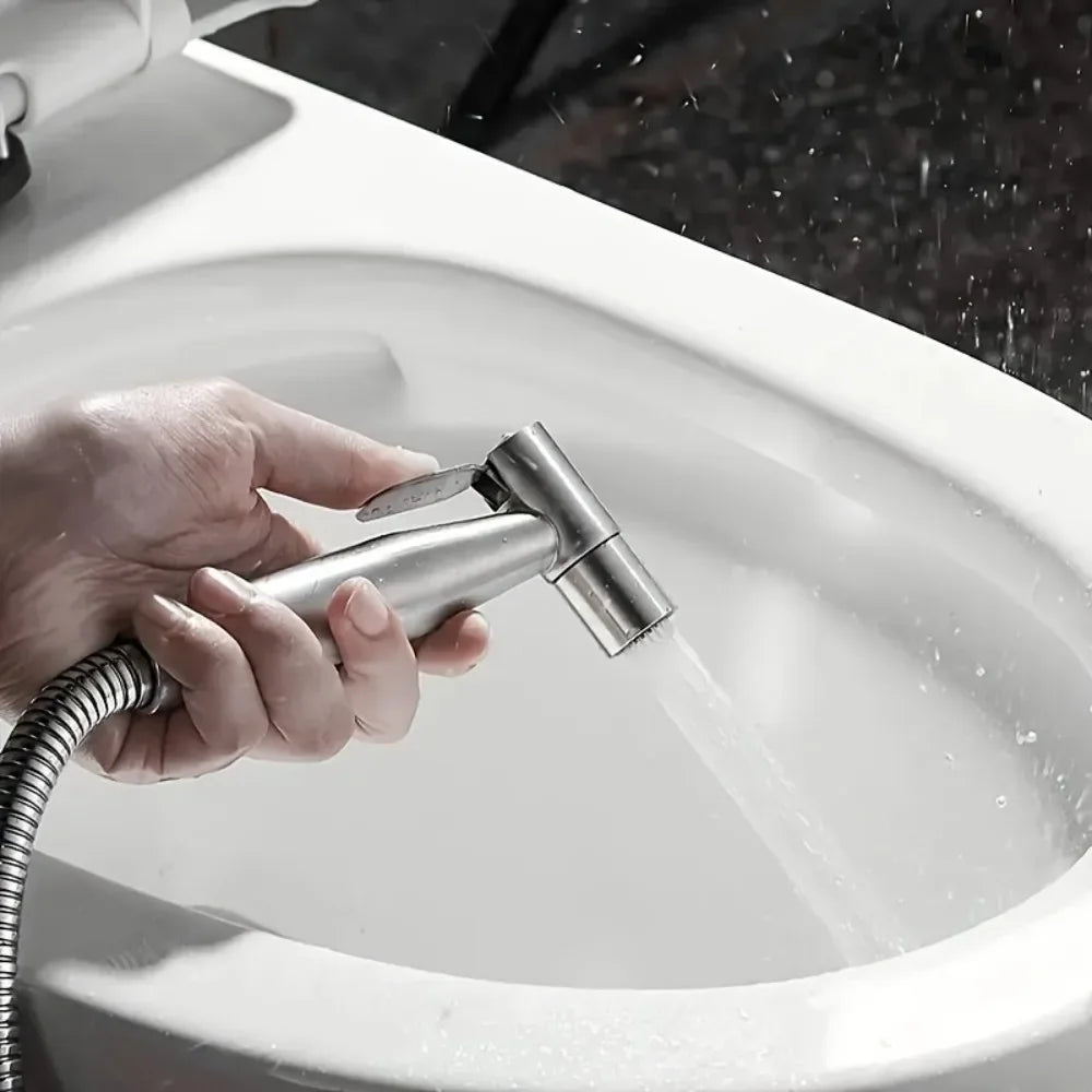 Stainless Steel Bidet Sprayer Pressure Handheld Adjustable Personal Qme