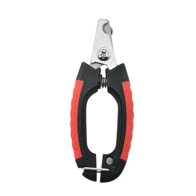 Stainless Steel Pet Nail Clippers - Professional Dog Cat Rabbit Grooming Scissors, Safe Animal Nail Cutter Tool for Pet Care Qme black and red