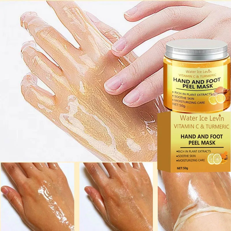 Vitamin C Turmeric Hand Wax Mask For Hands And Feet Smoothing Skin Gently Cleansing Hand Mask Illuminating Hand Skin Product Qme
