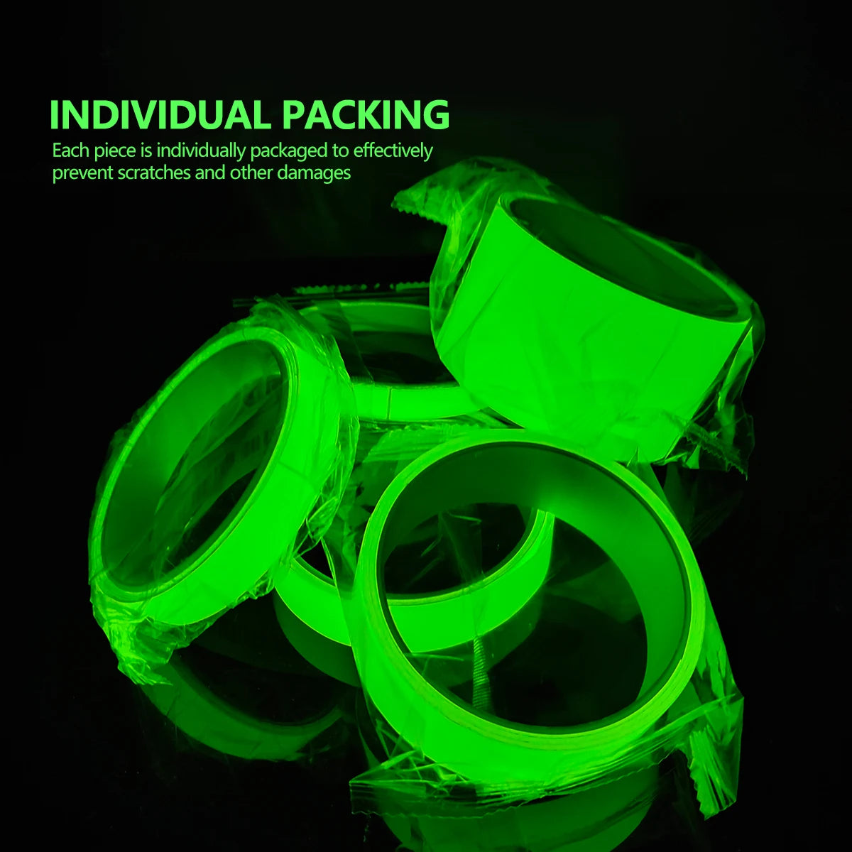 Luminous Tape For Night Use, Waterproof Luminous In The Dark Tape Stickers Bright Fluorescent Outdoor for Fishing Poles, Ropes Qme