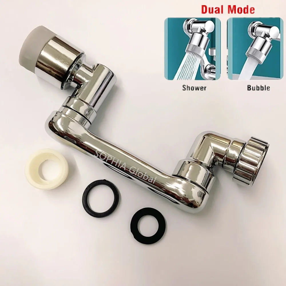 New 1080° Universal Rotation Faucet Sprayer Head For Washbasin Faucet Extender Splash Bubbler Nozzle Kitchen Tap 22/24mm Adaptor Qme 1080 dual mode 1