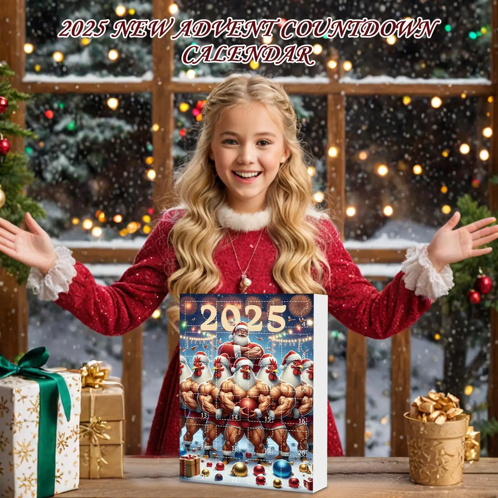 Advent Ornaments 24-Day Chicken Countdown Calendar 2025 2D Acrylic Qme