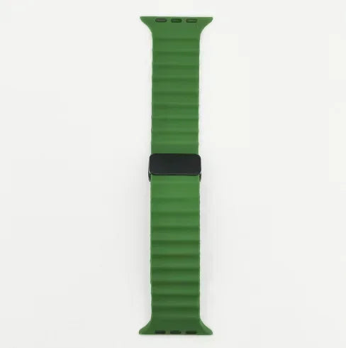 Magnetic Buckle Strap For Apple Watch Band Ultra2 49mm 46 42 44 41 38mm Silicone Bracelet iWatch Ultra Series 7 6 3 se 8 9 10 Qme Green 38 40 41mm S10-42mm
