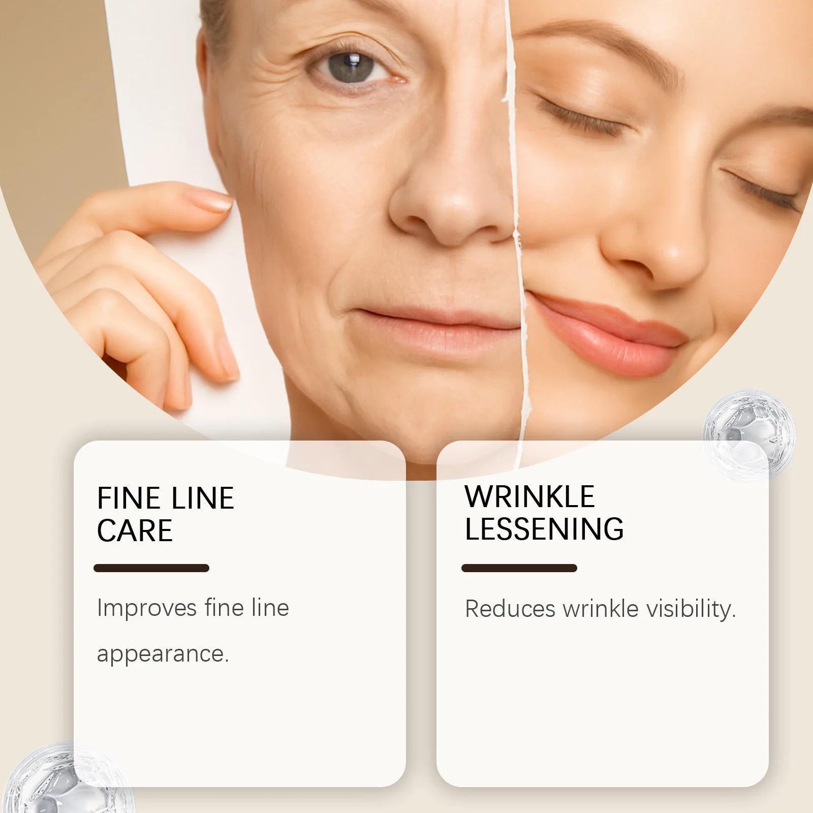 Retinol Skincare Set Anti-Wrinkle Cream Serum & Eye Balm for Moisturizing Firming Fade Fine Lines Brightening Face Eye Care Qme