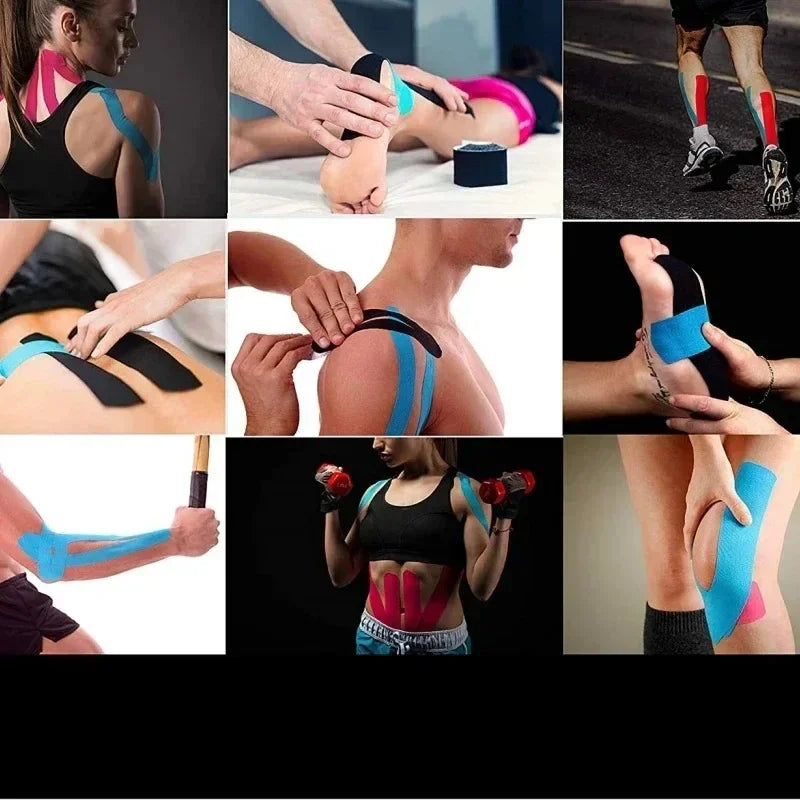5- Sports Kinesio Tape Muscle Kinesiology Elastic Knee Soothing Qme